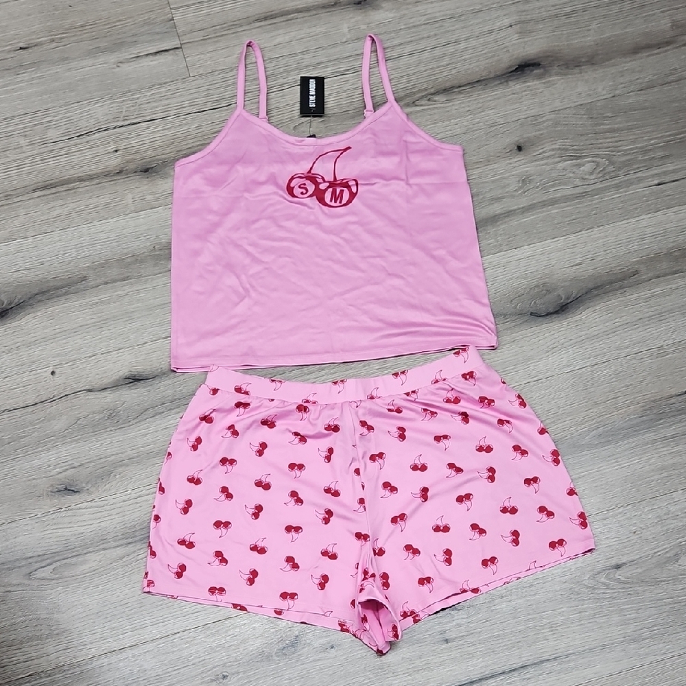 Steve Madden  Cherry Print Pink Sleepwear Set